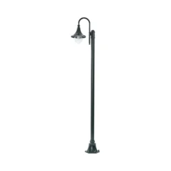 Lámpara de exterior Lindby Daphne, 220 cm, verde, metal, E27