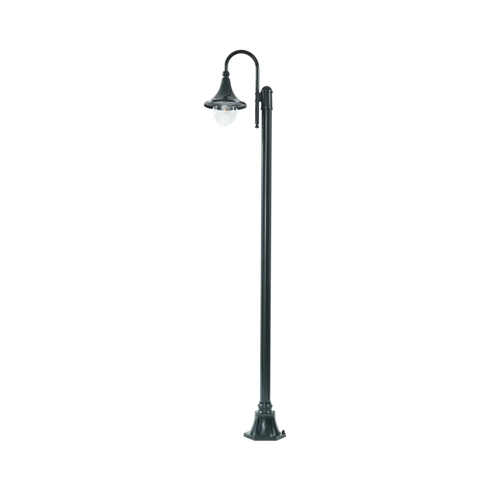 Lámpara de exterior Lindby Daphne, 220 cm, verde, metal, E27