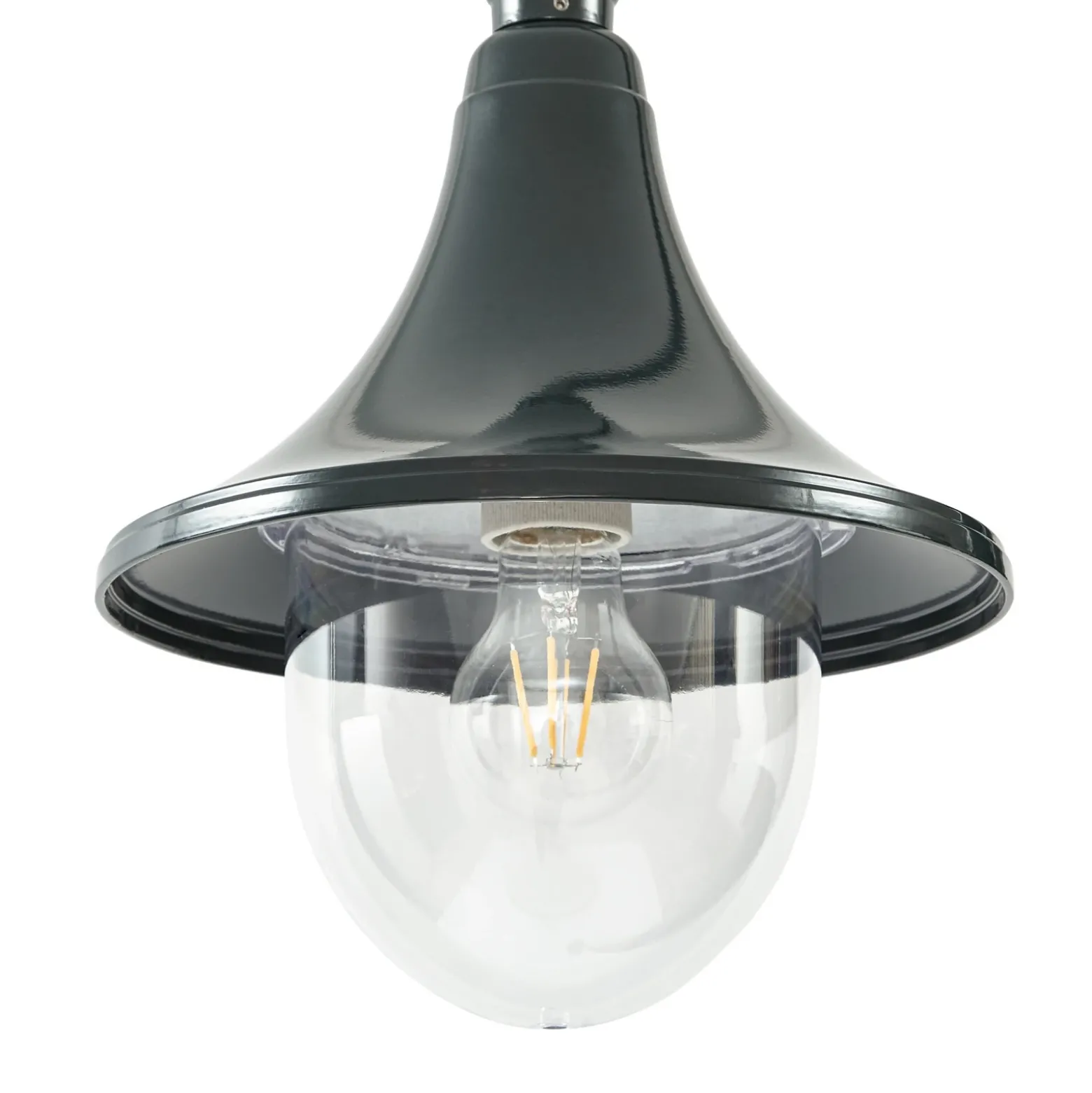 Lámpara de exterior Lindby Daphne, 220 cm, verde, metal, E27