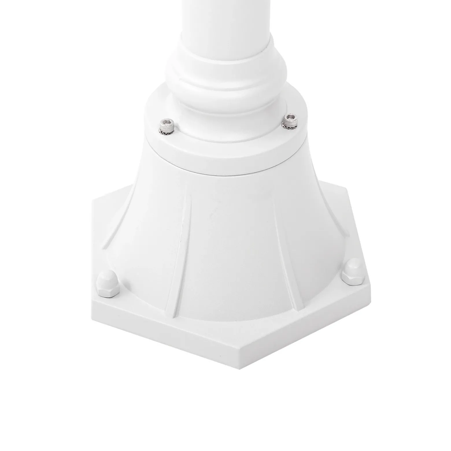 Lámpara de exterior Lindby Daphne, 220 cm, blanca, metal, E27