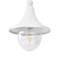 Lámpara de exterior Lindby Daphne, 220 cm, blanca, metal, E27
