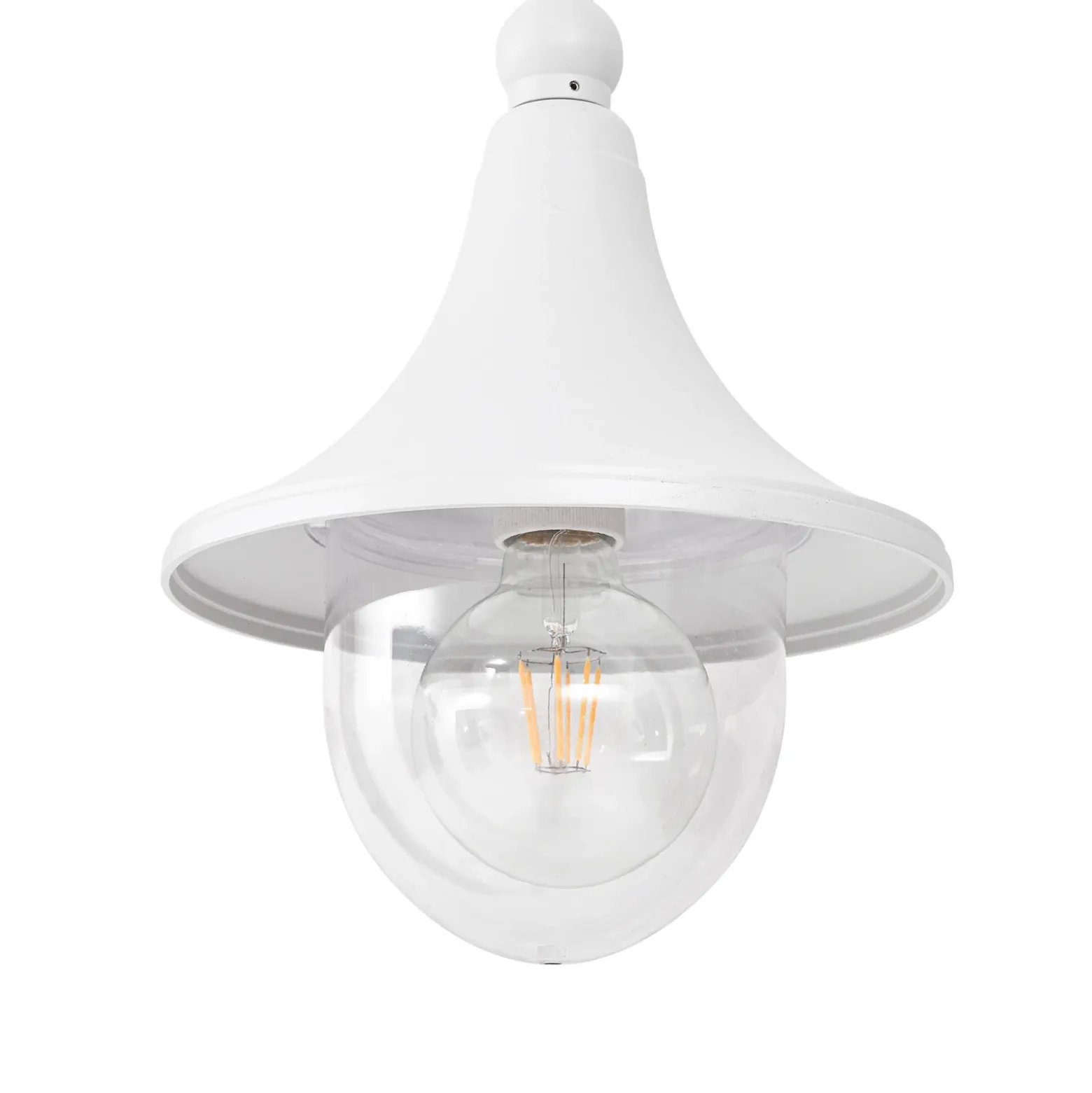 Lámpara de exterior Lindby Daphne, 220 cm, blanca, metal, E27