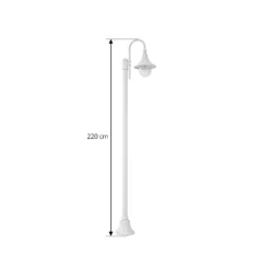 Lámpara de exterior Lindby Daphne, 220 cm, blanca, metal, E27