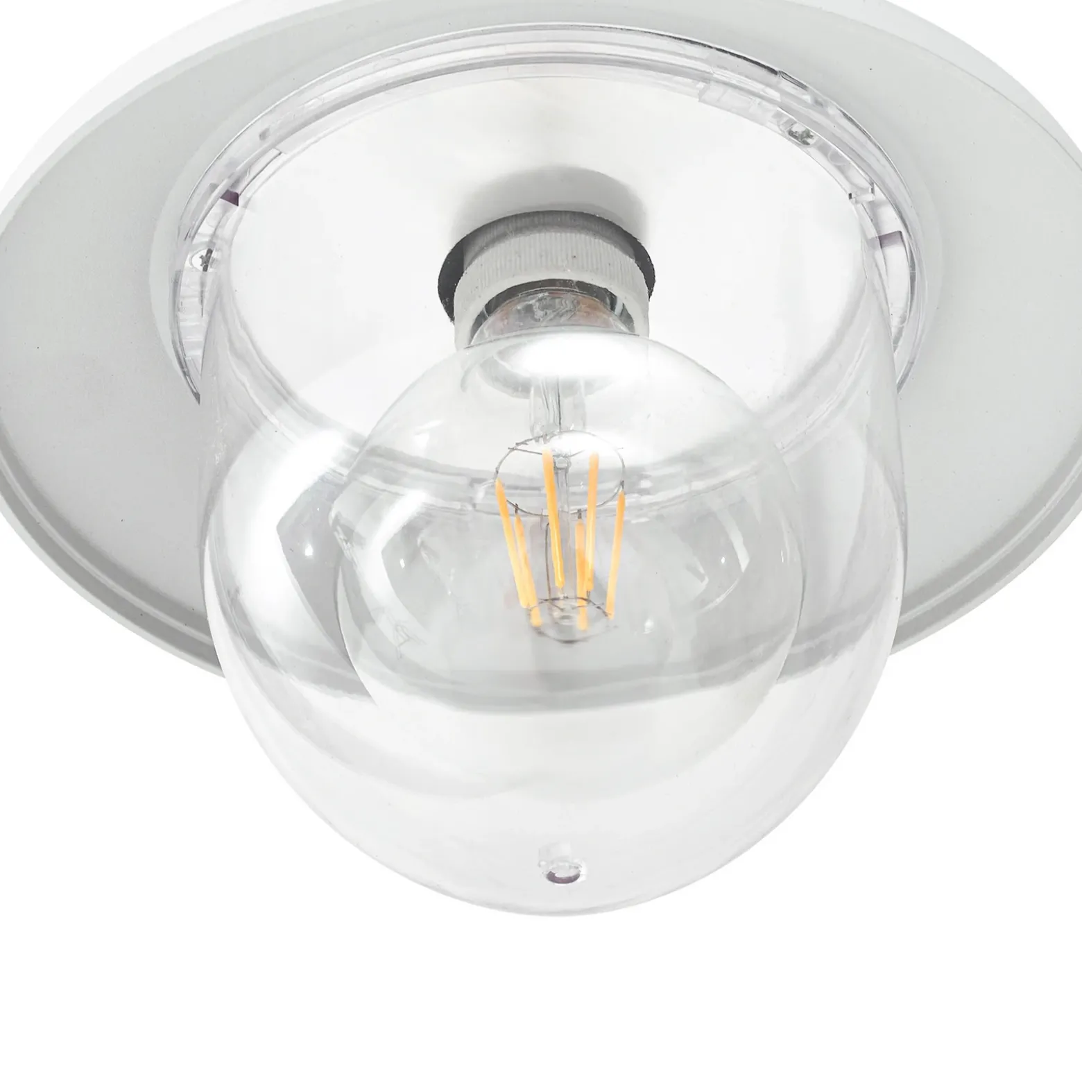 Lámpara de exterior Lindby Daphne, 220 cm, blanca, metal, E27