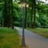 lámpara de exterior Lindby Edana, 212 cm, 3 luces, antracita, E27, IP44