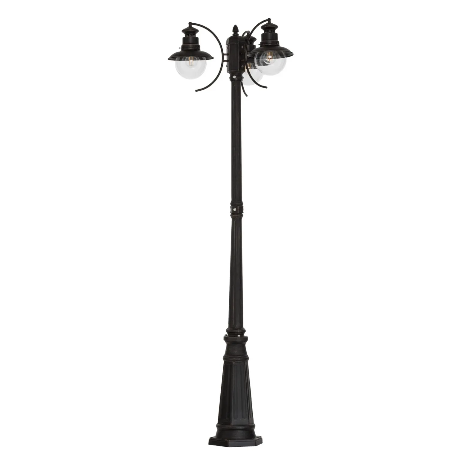 Lámpara de exterior Lindby Eddie, 198 cm, óxido, metal, IP44, E27