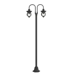 Lámpara de exterior Lindby Farley, 215 cm, 2 luces, IP44, E27