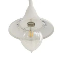 Lámpara de exterior Lindby Madea, blanca, 2 luces, 213 cm, E27, IP44