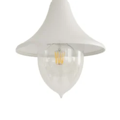 Lámpara de exterior Lindby Madea, blanca, 2 luces, 213 cm, E27, IP44