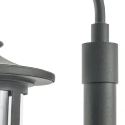 Lámpara de exterior Lindby Zayn, negra, 1 luz, altura 220 cm, IP65