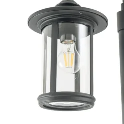 Lámpara de exterior Lindby Zayn, negra, 1 luz, altura 220 cm, IP65