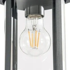 Lámpara de exterior Lindby Zayn, negra, 3 luces, altura 220 cm, IP65