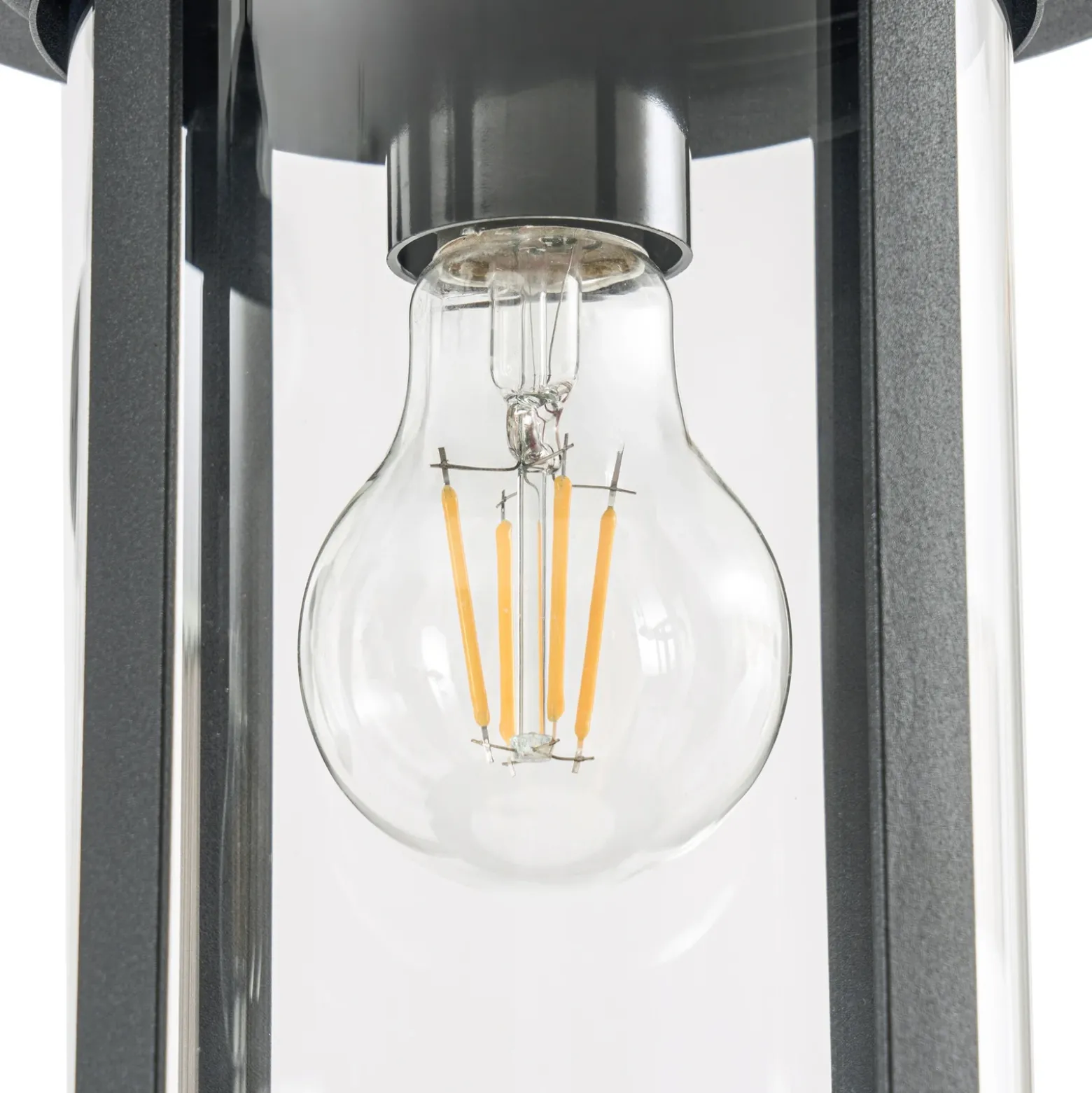 Lámpara de exterior Lindby Zayn, negra, 3 luces, altura 220 cm, IP65