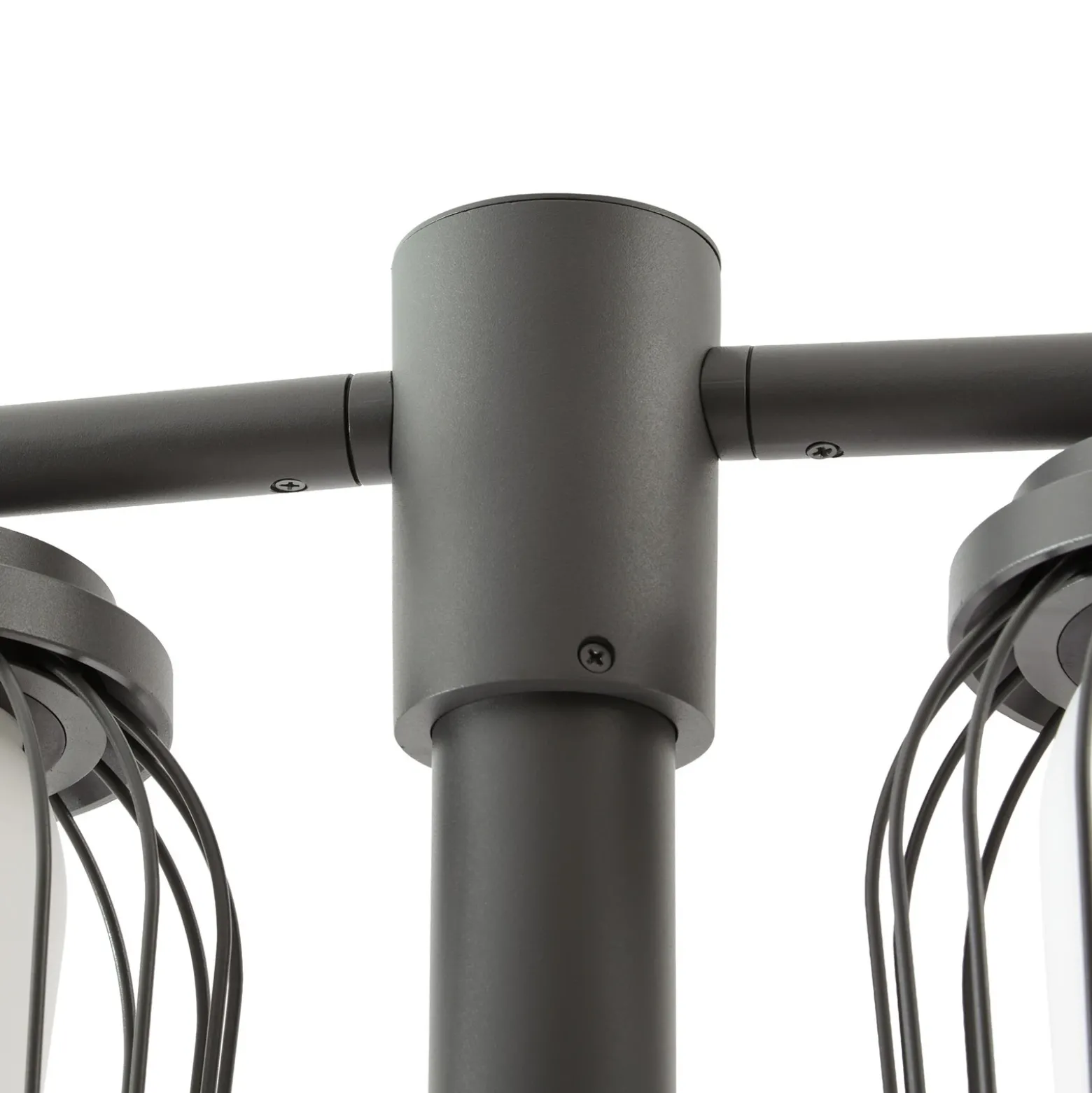 Lámpara de exterior Lucande Chandan, altura 215 cm, color antracita, 2 luces.