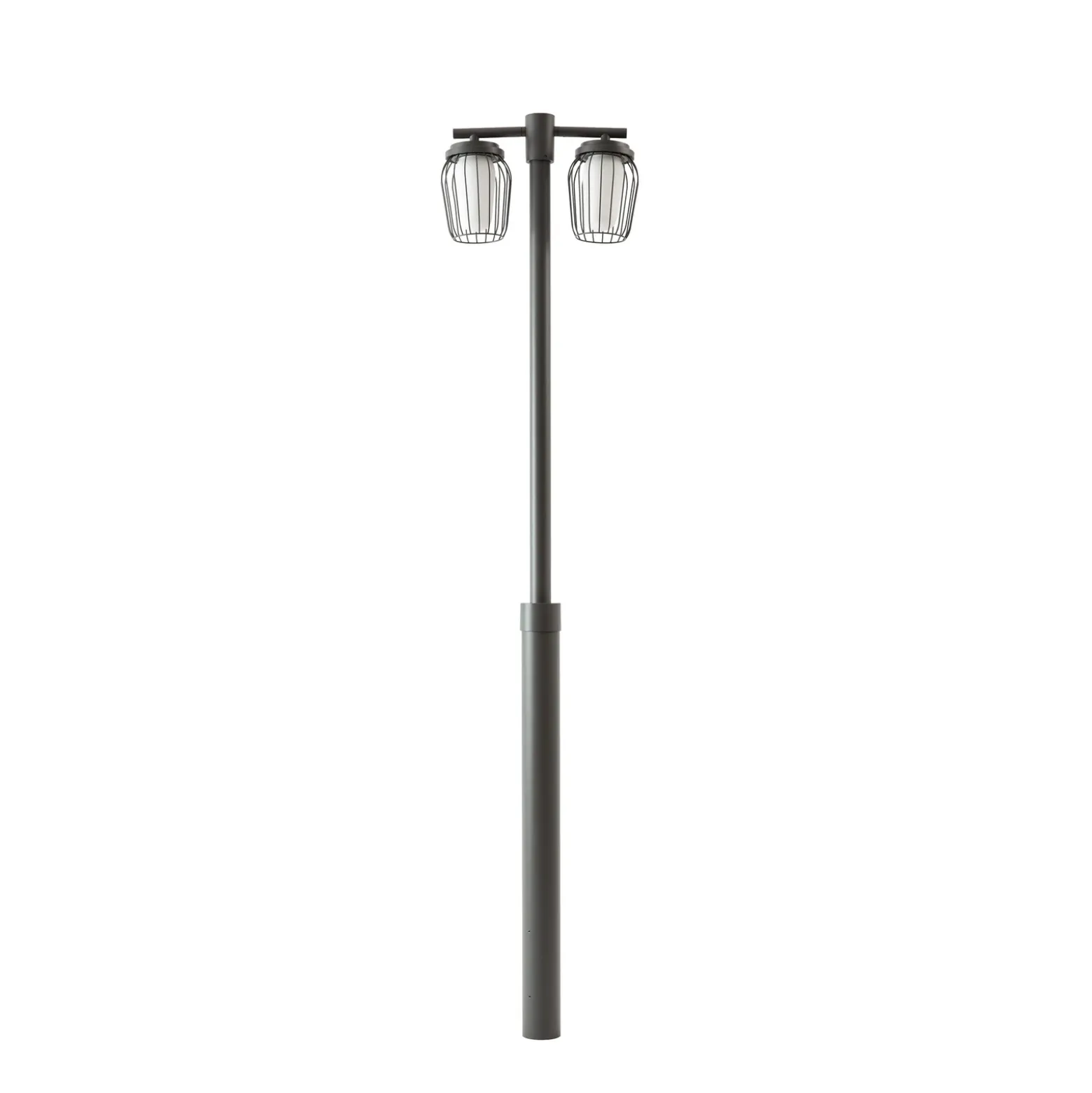 Lámpara de exterior Lucande Chandan, altura 215 cm, color antracita, 2 luces.