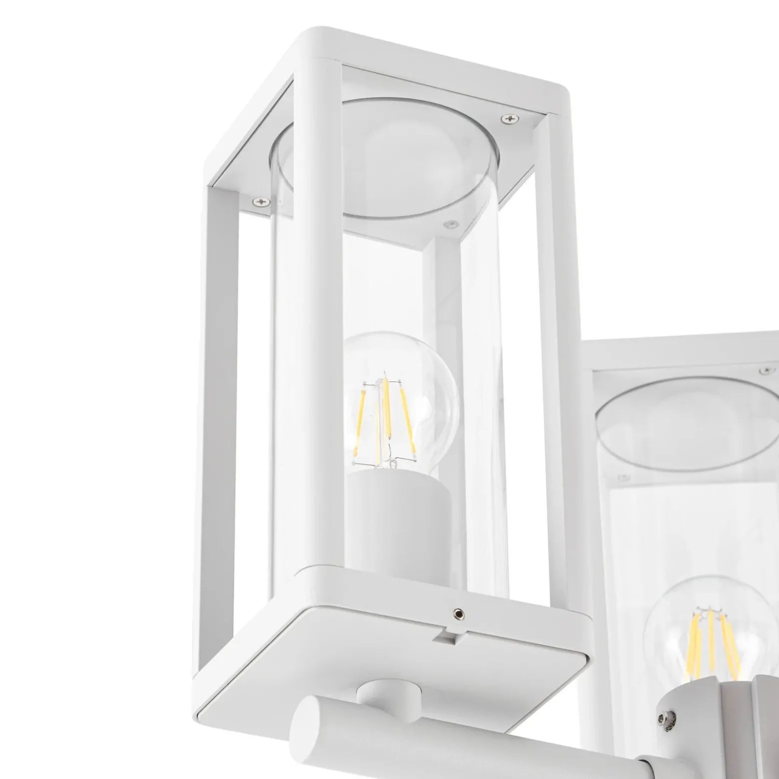 Lámpara de exterior Lucande Siveta, altura 240 cm, 3 luces, gris claro