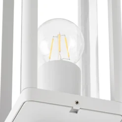 Lámpara de exterior Lucande Siveta, altura 240 cm, 3 luces, gris claro
