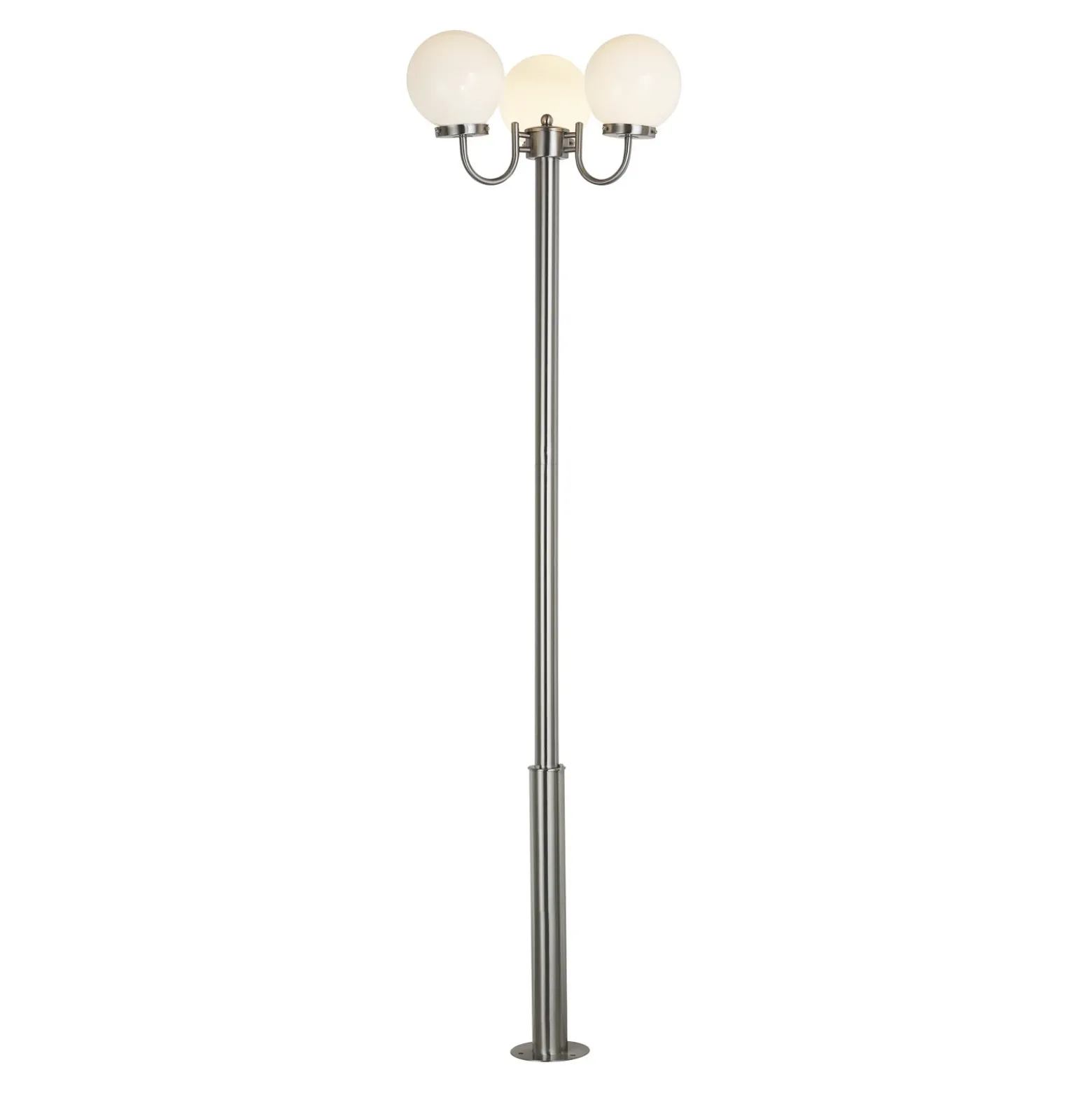 Lámpara de exterior Samuel de Lindby, 218 cm, 3 luces, globo, E27, IP44