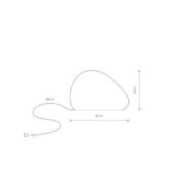 Lámpara de exterior Stone S, 45 x 30 cm, blanca, plástico, IP44