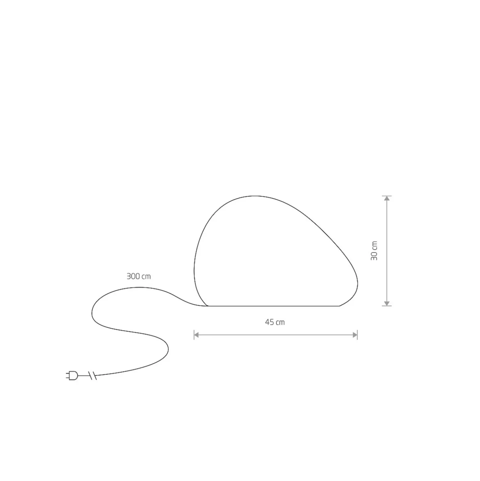 Lámpara de exterior Stone S, 45 x 30 cm, blanca, plástico, IP44