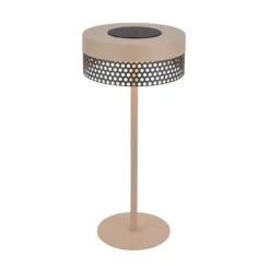 Lámpara de mesa con batería Booha, beige, metal, IP44, atenuable