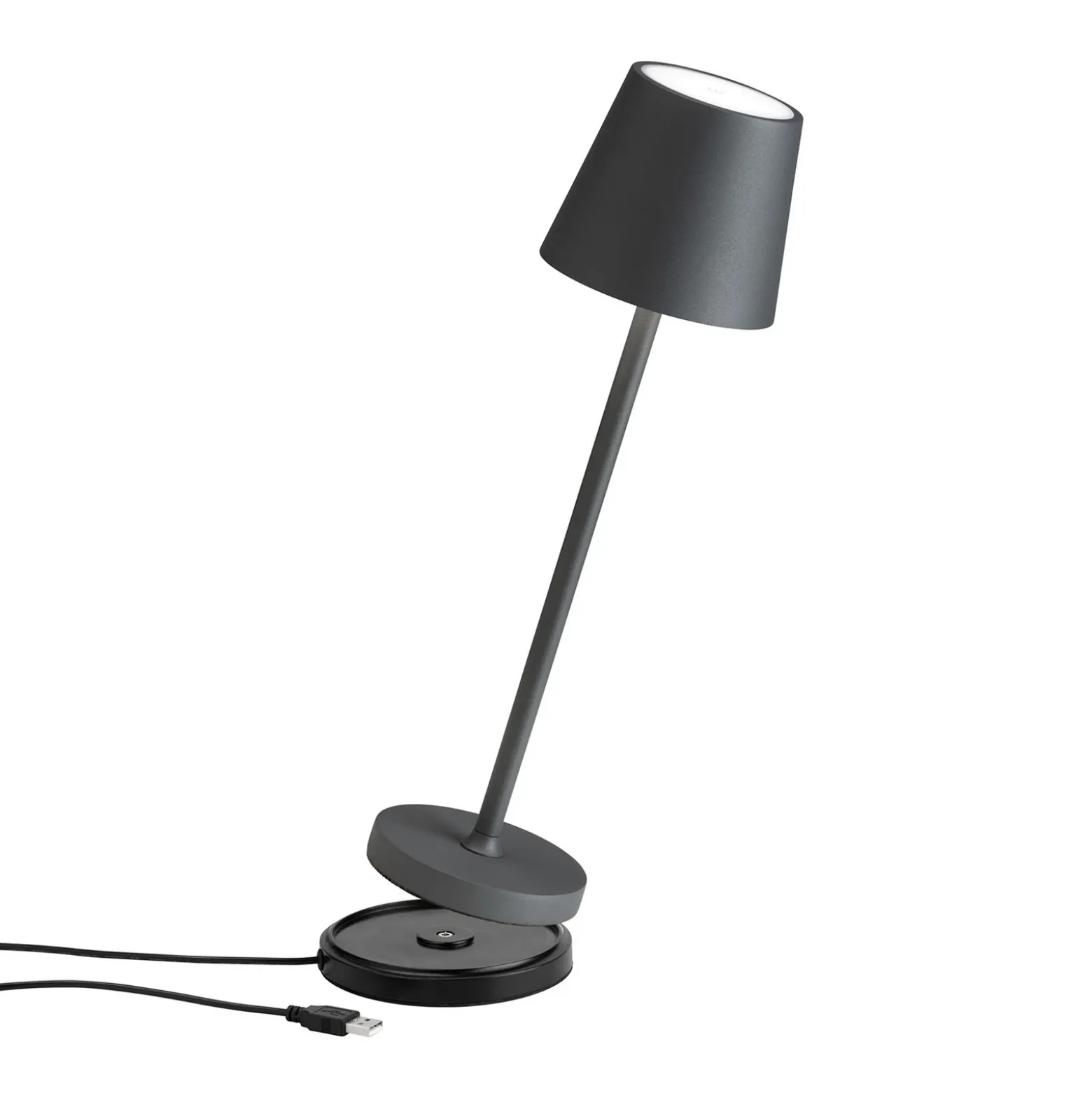 Lámpara de mesa LED 5099, batería recargable IP54 atenuable grafito
