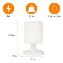 Lámpara de mesa LED Ben para interior y exterior, batería recargable