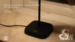 Lámpara de mesa LED Capri para exterior, negro