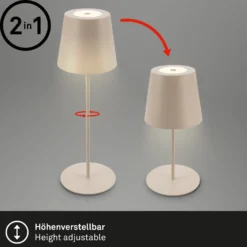 Lámpara de mesa LED con batería 7508011, beige, 2.700 K IP44 Regulador táctil