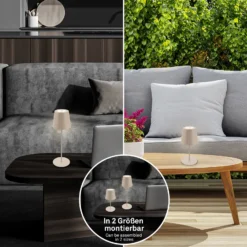 Lámpara de mesa LED con batería 7508011, beige, 2.700 K IP44 Regulador táctil
