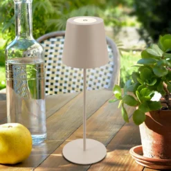 Lámpara de mesa LED con batería 7508011, beige, 2.700 K IP44 Regulador táctil