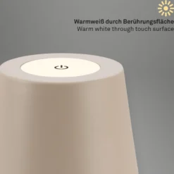 Lámpara de mesa LED con batería 7508011, beige, 2.700 K IP44 Regulador táctil