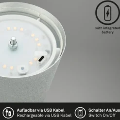 Lámpara de mesa LED con batería 7508014 cromo mate 2.700 K IP44 Touchdim