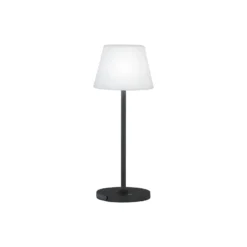 Lámpara de mesa LED con batería Flus, negro/blanco