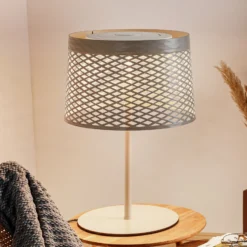 Lámpara de mesa LED Foscarini Twiggy Grid XL, color gris-beige