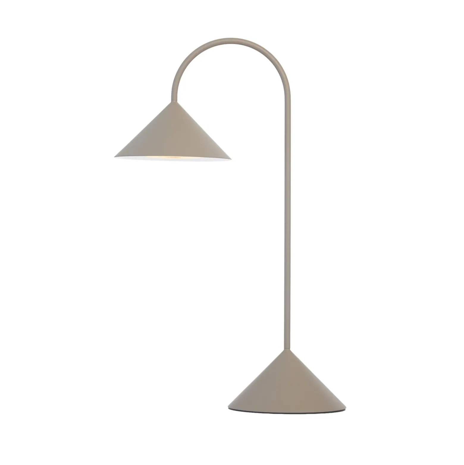 Lámpara de mesa LED FRANDSEN Grasp, gris arena, altura 47 cm