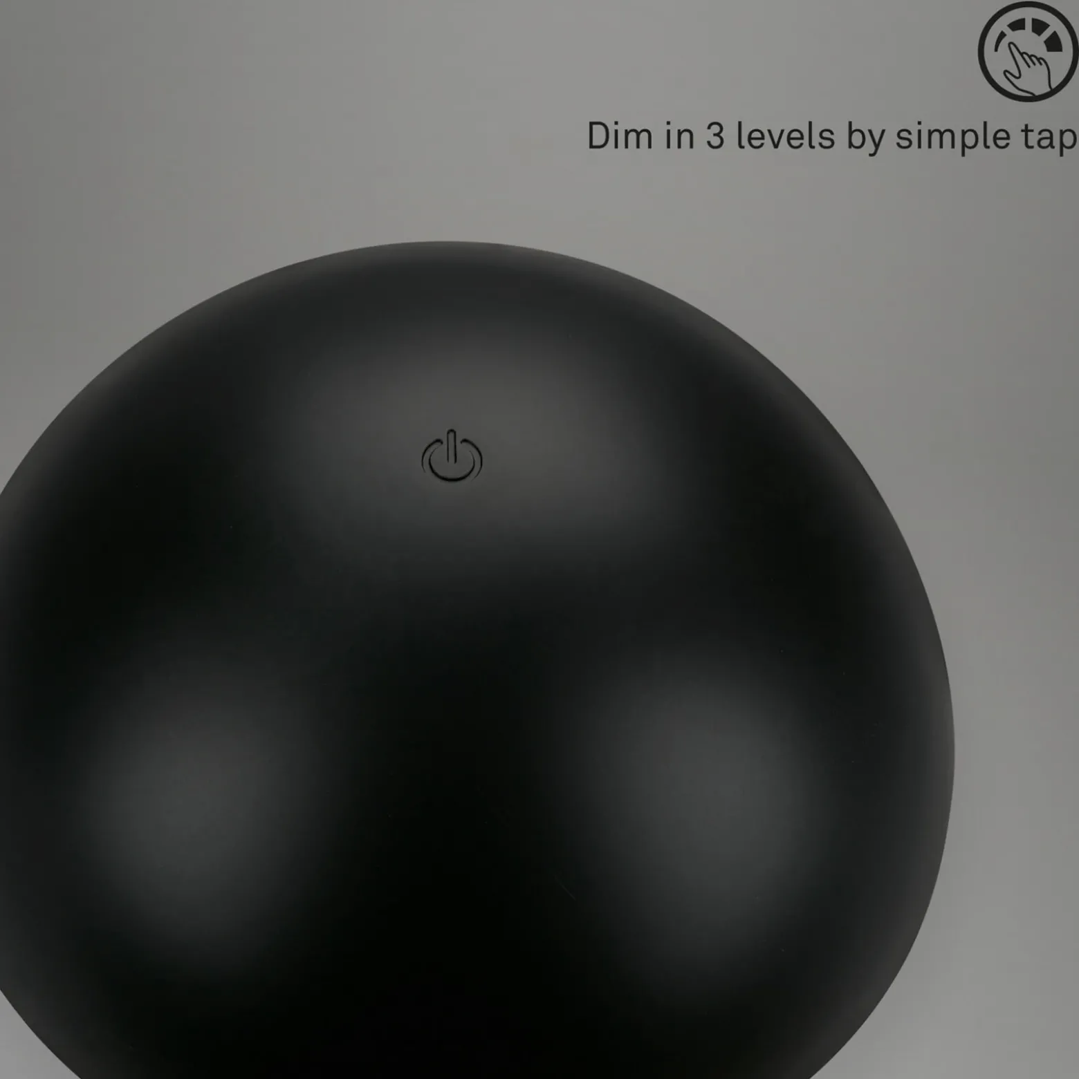 Lámpara de mesa LED Fungo, recargable, negra