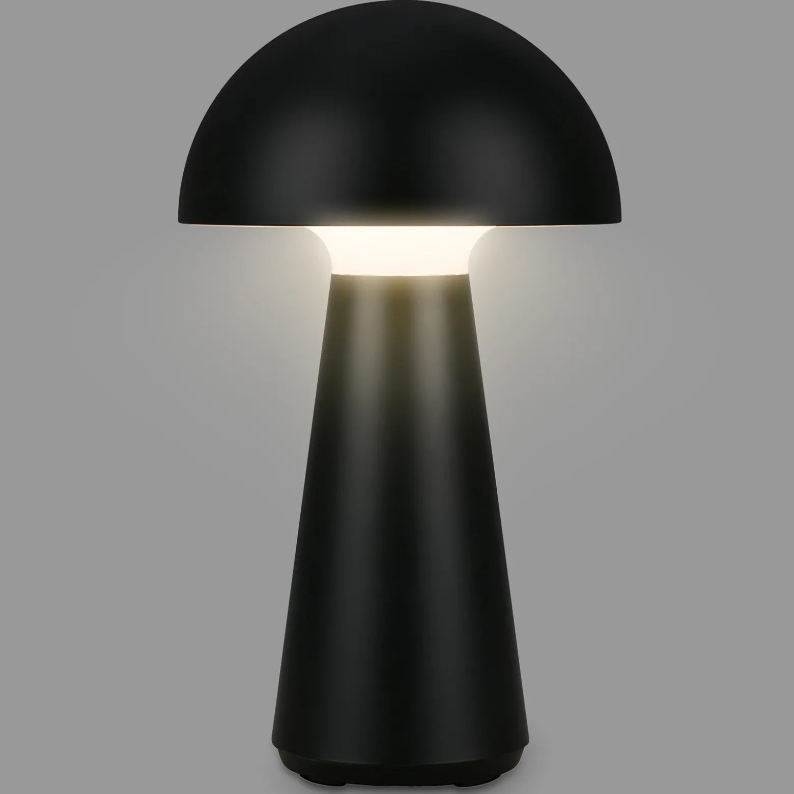 Lámpara de mesa LED Fungo, recargable, negra