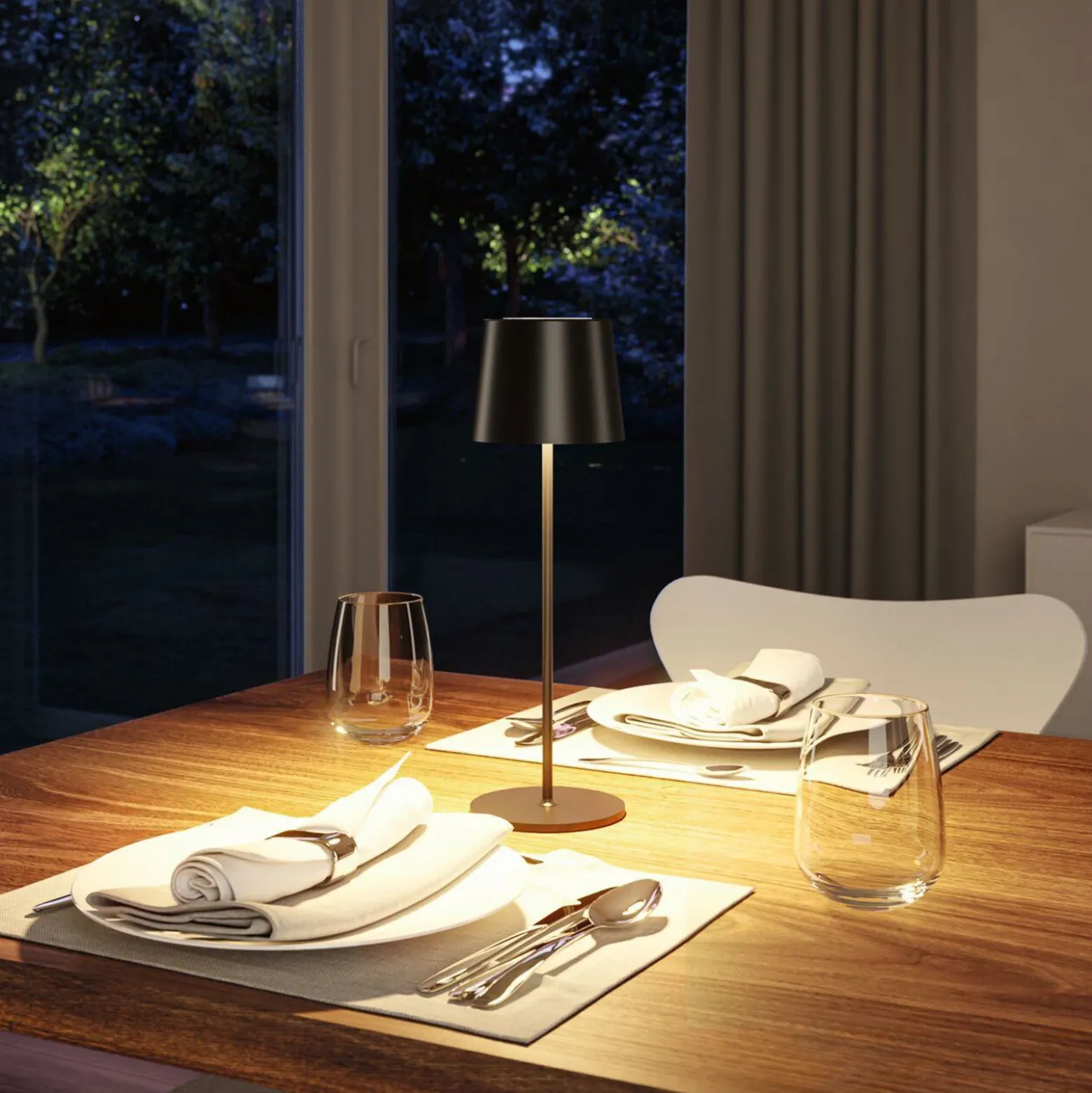 Lámpara de mesa LED Gilo de Paulmann, negra, plástico, IP44