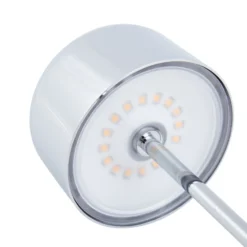Lámpara de mesa LED Lucande Quill, cromada, CCT, atenuable