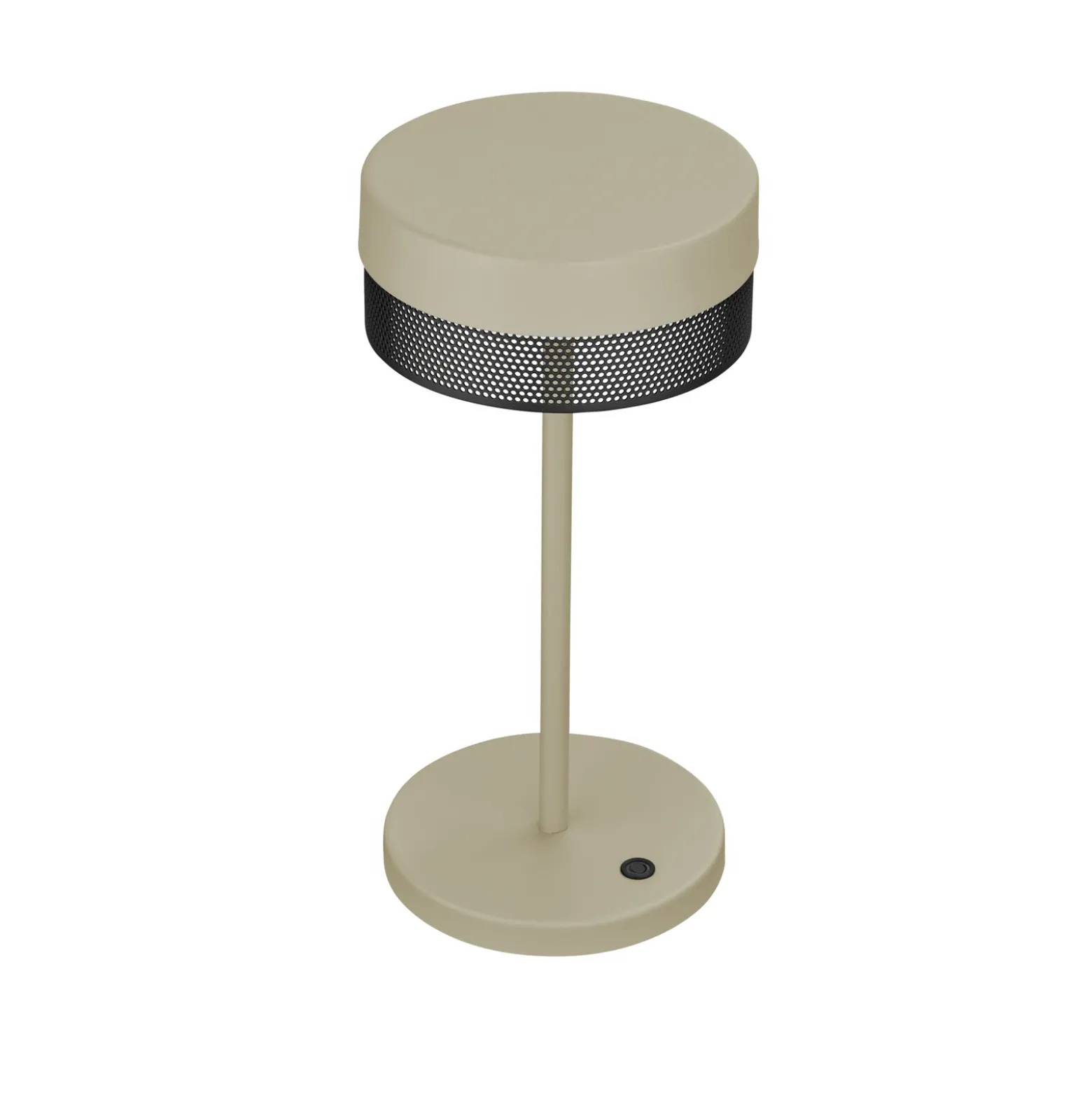Lámpara de mesa LED Malla batería recargable, altura 30cm arena/negro