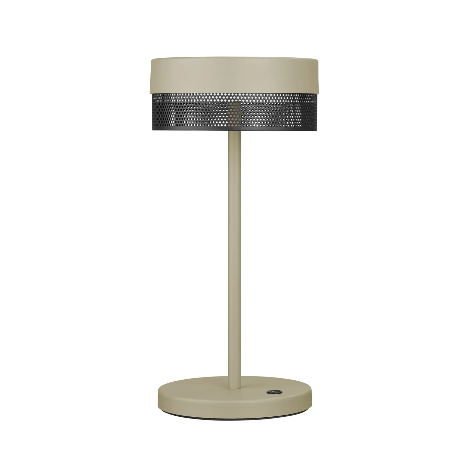 Lámpara de mesa LED Malla batería recargable, altura 30cm arena/negro
