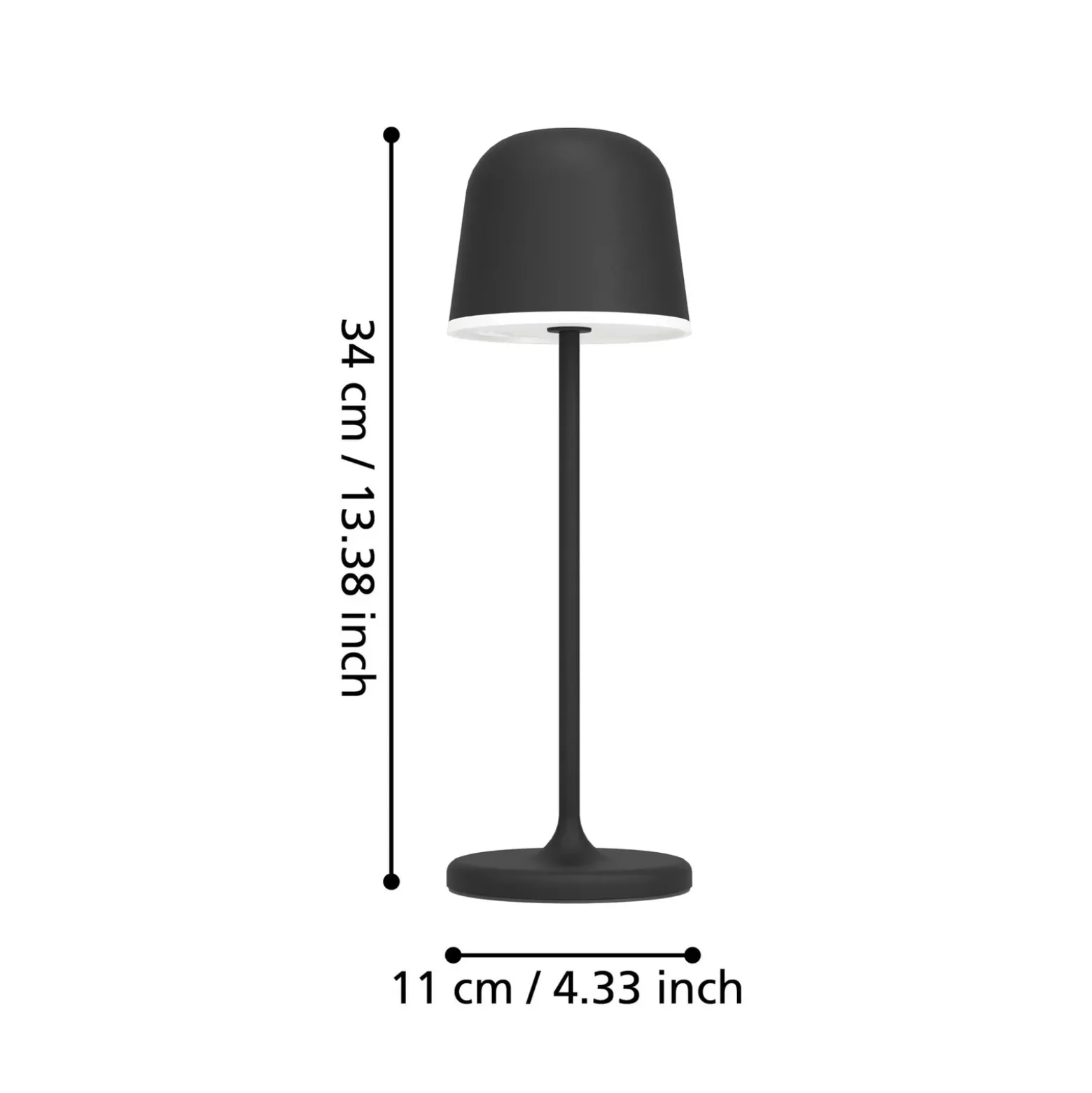 Lámpara de mesa LED Mannera con batería, negro