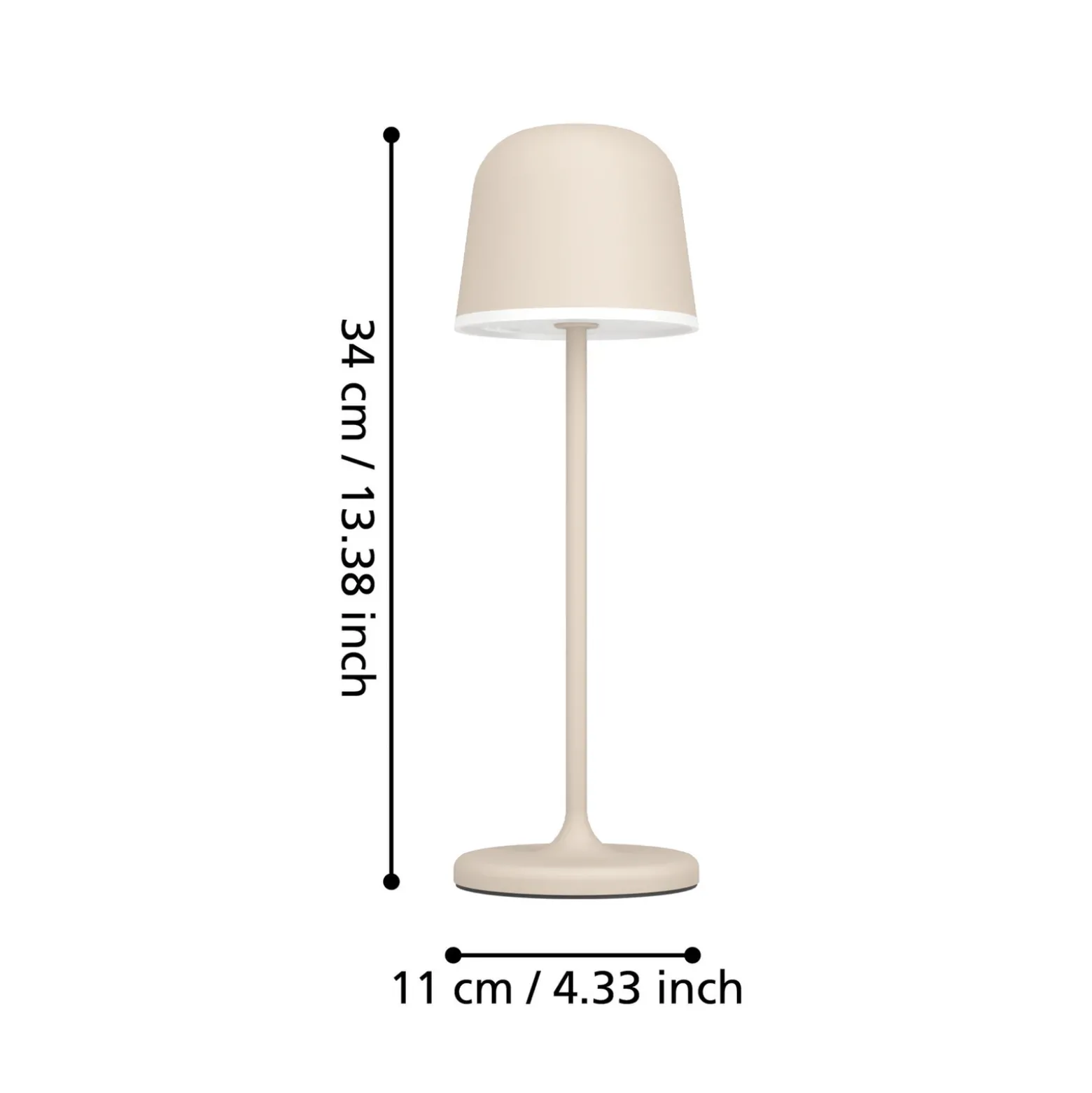 Lámpara de mesa LED Mannera con batería, arena