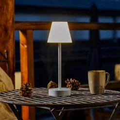 Lámpara de mesa LED Newgarden Lola Slim con batería, blanca