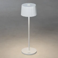Lámpara de mesa LED Positano para exterior, blanco
