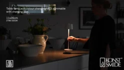 Lámpara de mesa LED Positano para exterior, blanco