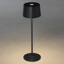 Lámpara de mesa LED Positano para exterior, negro