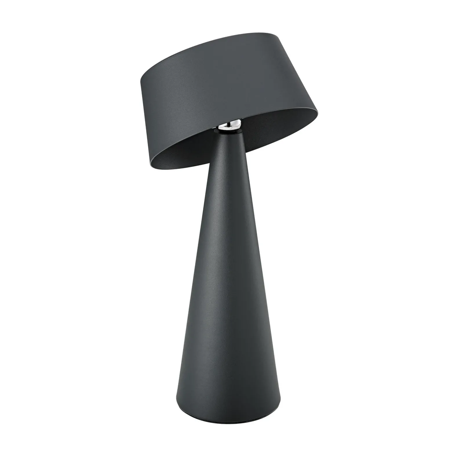 Lámpara de mesa LED recargable Solino, grafito, solar/USB, 26 cm IP44