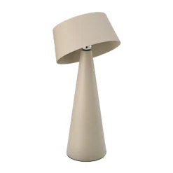 Lámpara de mesa LED recargable Solino, beige, solar/USB, 26 cm, IP44